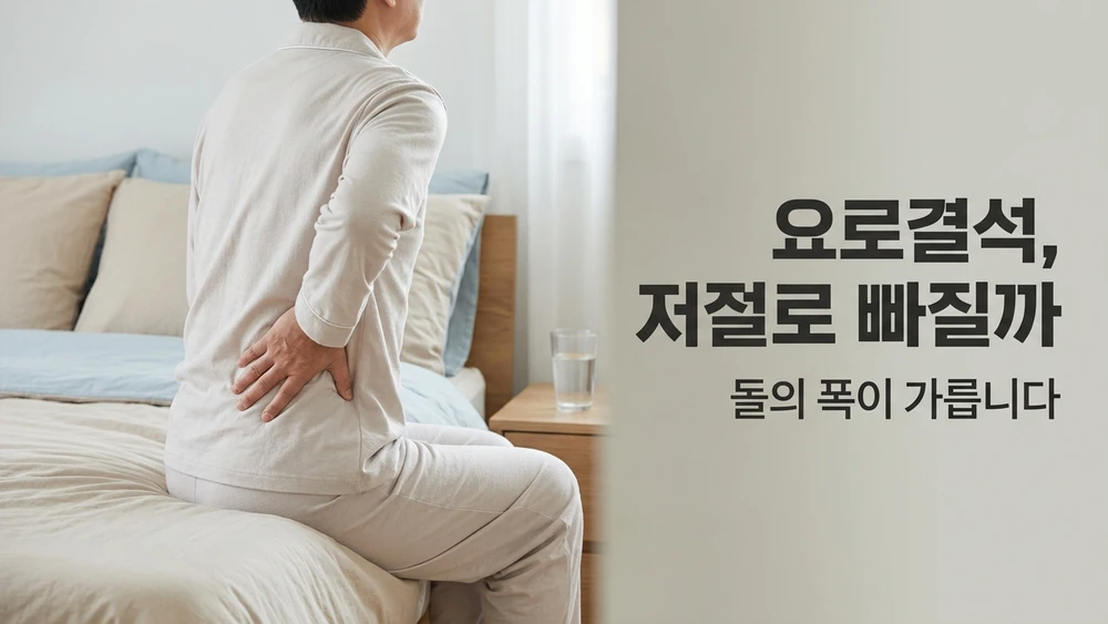 요로결석이 저절로 빠질지는 돌의 폭과 위치가 크게 가릅니다