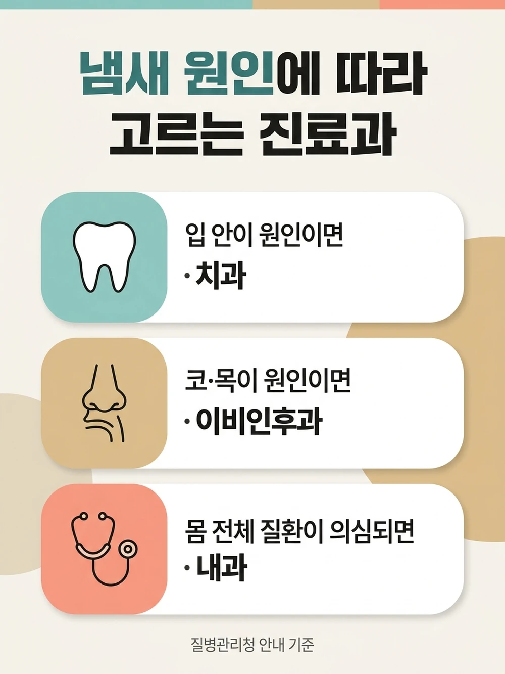 치과에서 먼저 확인하고, 의심되는 원인에 따라 진료과를 고릅니다