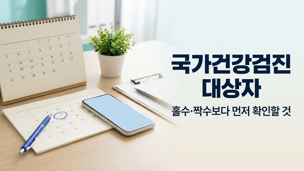 국가건강검진 대상자 조회와 12월 31일 마감 확인 순서