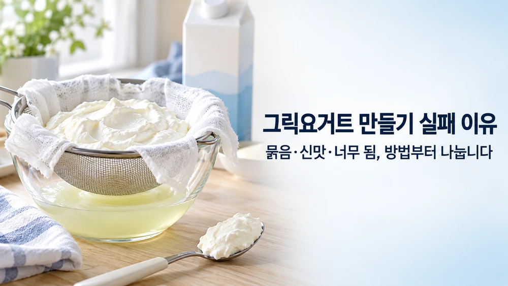 그릭요거트 만들기 실패 이유, 묽거나 시거나 너무 될 때 조절법