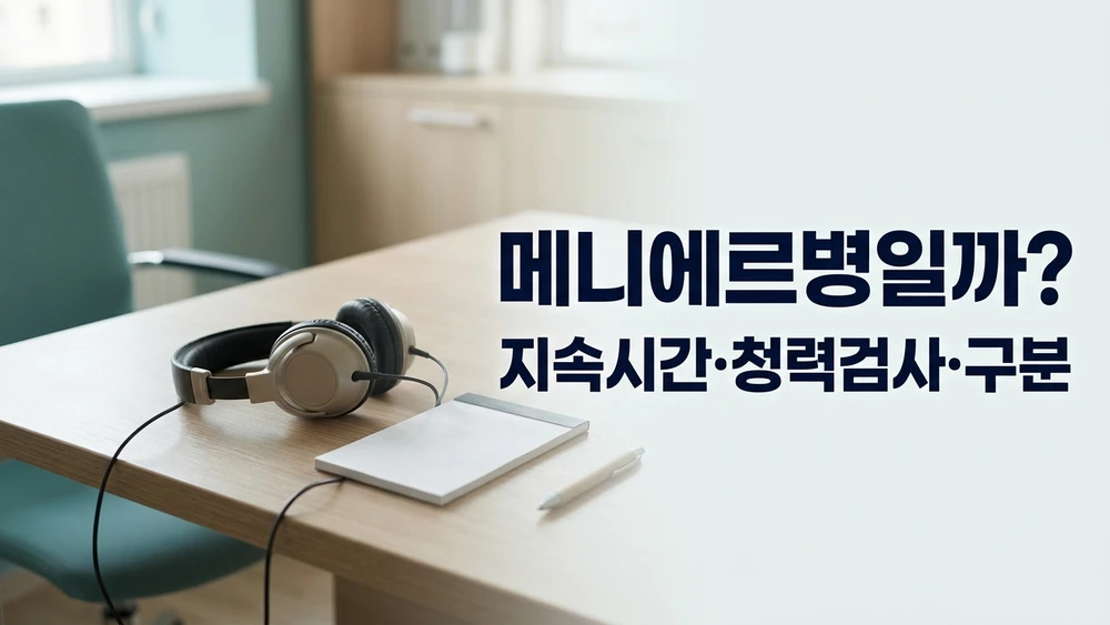 어지럼이 반복되면 메니에르병일까? 지속시간·청력검사와 이석증 구분 포인트
