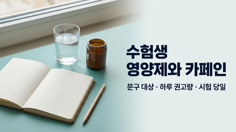 수험생 영양제와 카페인 확인 순서 — 기억력 문구 대상, 하루 권고량, 시험 당일