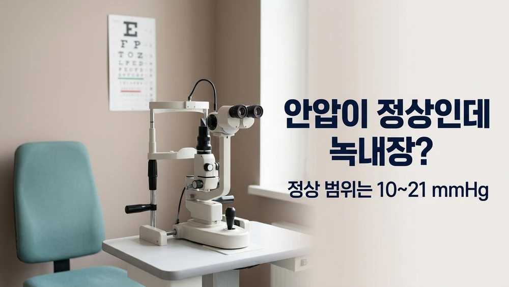안압 정상수치 10~21 mmHg — 안압이 정상이어도 녹내장이 있을 수 있는 이유