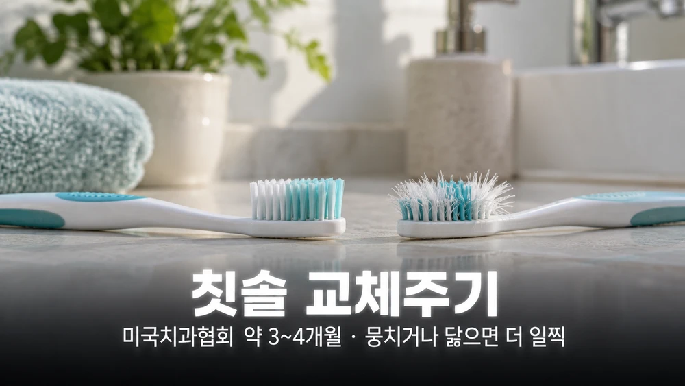 칫솔 교체주기 한 달이면 빠를까? ADA 3~4개월 안내와 칫솔모 벌어짐 기준