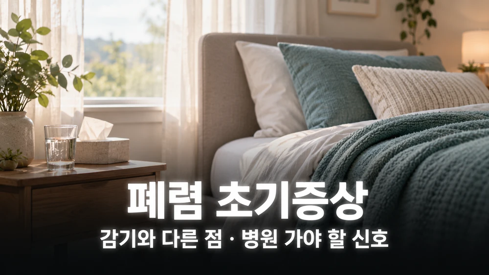 폐렴 초기증상: 감기와 다른 점과 병원 가야 할 신호